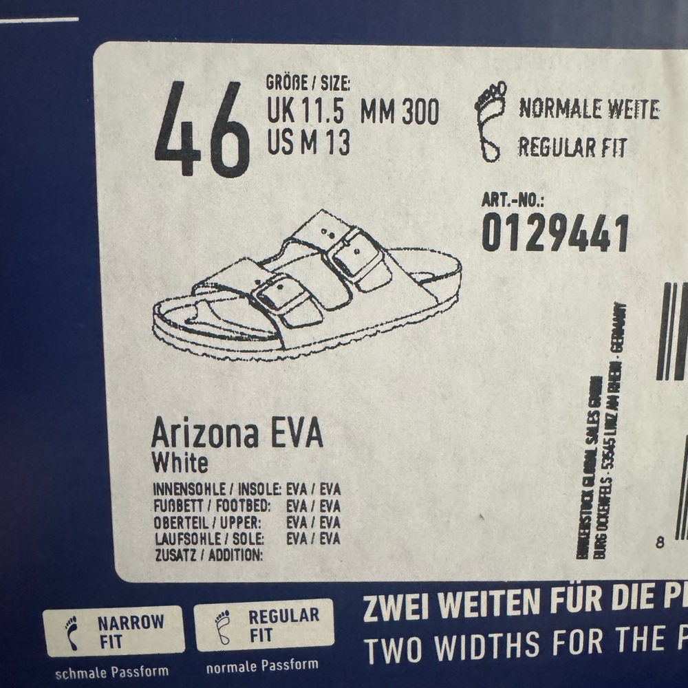 Birkenstock White Footbed Sandals